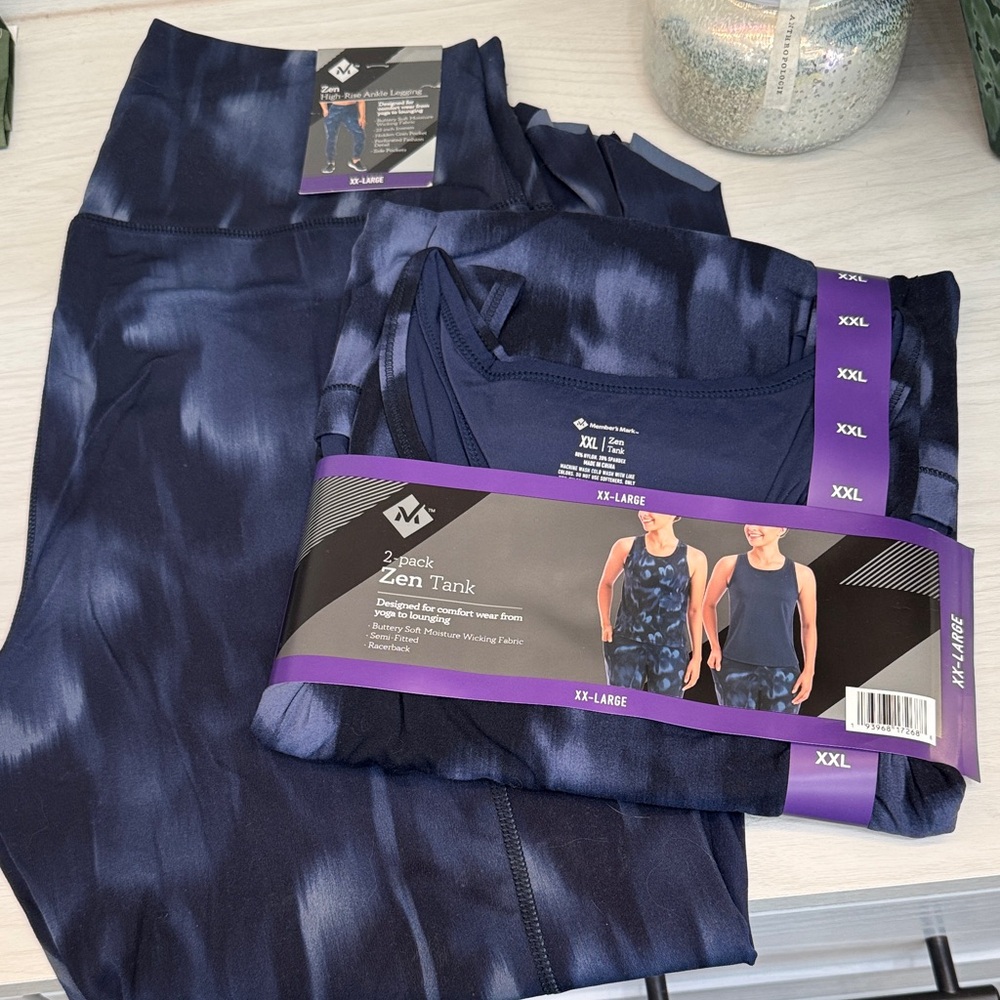 NWT Women's Dark Blue Leggings and Tank Set